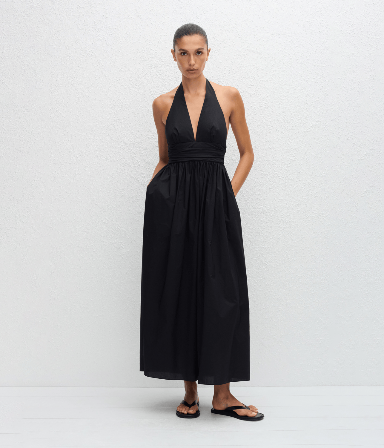 PLUNGE HALTER DRESS | MATTEUA MATTEAU PLUNGE HALTER DRESS