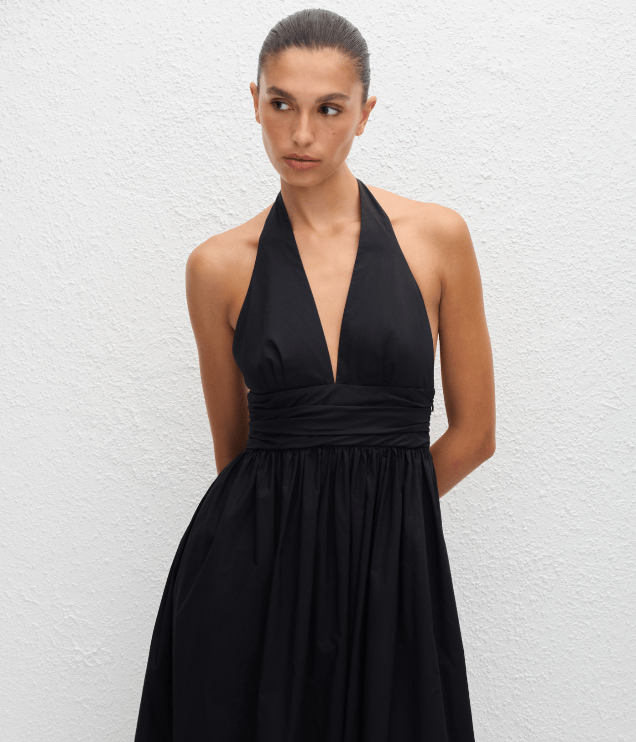 PLUNGE HALTER DRESS | MATTEUA MATTEAU PLUNGE HALTER DRESS