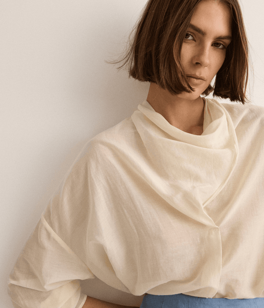 QUINN BLOUSE | TWILIGHT IVORY | SJC MADE FOR TRAVEL SJC MADE FOR TRAVEL QUINN BLOUSE | TWILIGHT IVORY