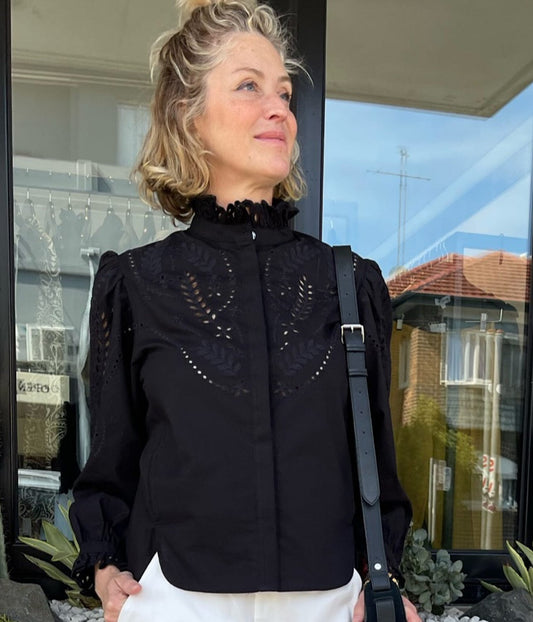 RAISSA SHIRT- BLACK | ISABEL MARANT | ISABEL MARANT RAISSA SHIRT- BLACK