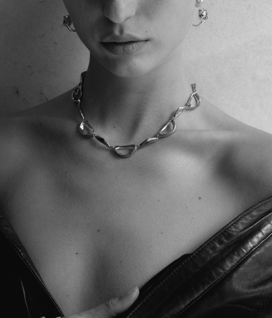 RAVINE STATEMENT NECKLACE: BRASS | STERLING SILVER PLATING | F + H STUDIOS F+H STUDIOS RAVINE STATEMENT NECKLACE: BRASS | STERLING SILVER PLATING