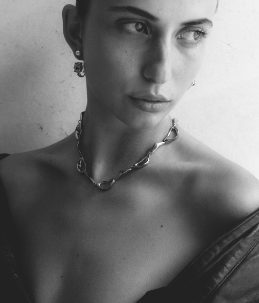 RAVINE STATEMENT NECKLACE: BRASS | STERLING SILVER PLATING | F + H STUDIOS F+H STUDIOS RAVINE STATEMENT NECKLACE: BRASS | STERLING SILVER PLATING
