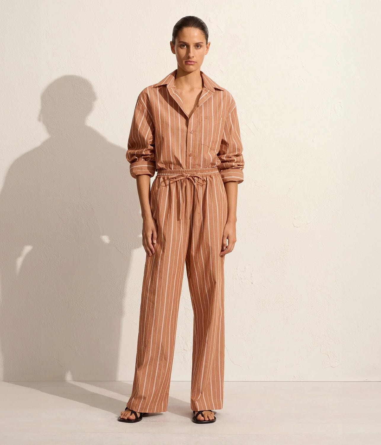 RELAXED STRIPE SHIRT- DESERT STRIPE | MATTEAU |  MATTEAU RELAXED STRIPE SHIRT- DESERT STRIPE