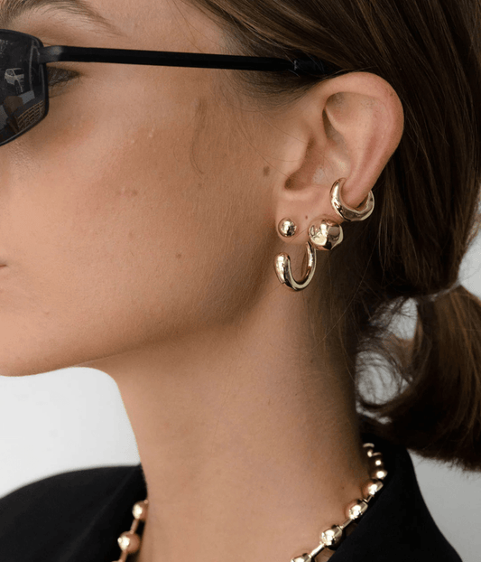 REVERSED HOOPS GOLD | F + H STUDIOS F+H REVERSED HOOPS GOLD