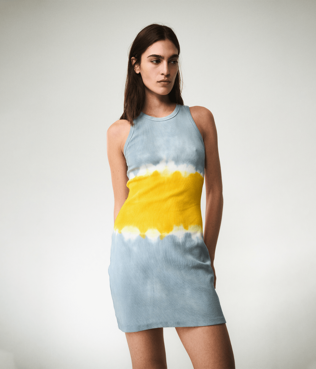 RIB SINGLET MINI DRESS SILVER MANGO | LUUDA LUUDA RIB SINGLET MINI DRESS SILVER | MANGO