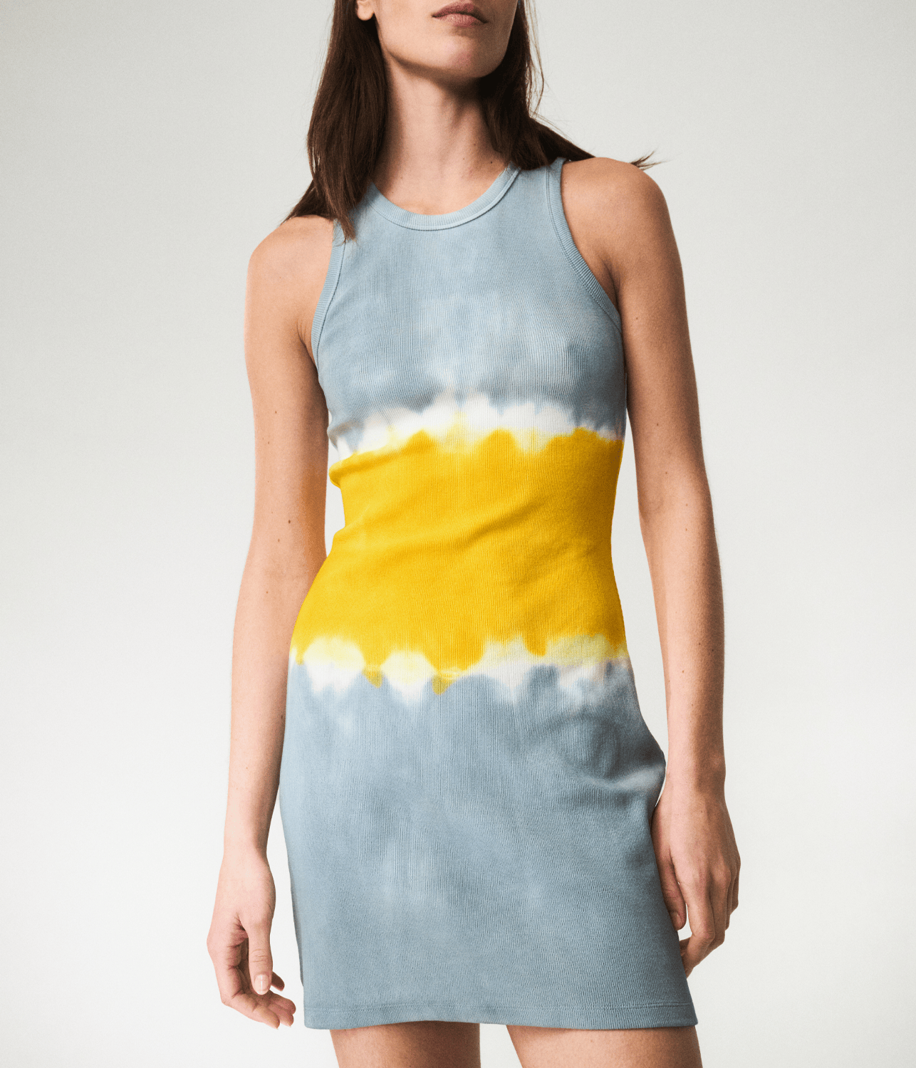 RIB SINGLET MINI DRESS SILVER MANGO | LUUDA LUUDA RIB SINGLET MINI DRESS SILVER | MANGO