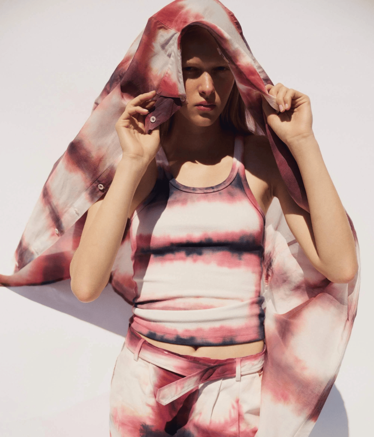 RIBBED SINGLET PEACH CHECK | LUUDA LUUDA RIBBED SINGLET PEACH CHECK