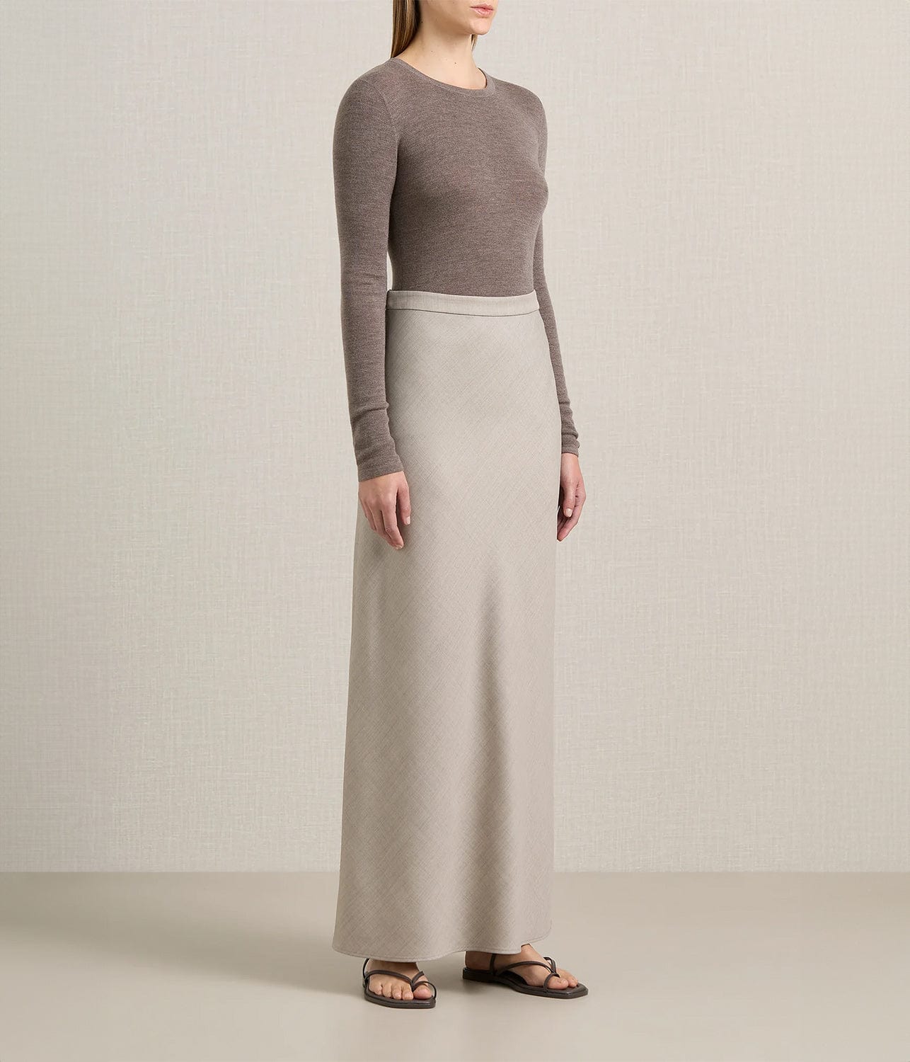 RIVA BIAS SKIRT- ALMOND | A.EMERY | A.EMERY RIVA BIAS SKIRT- ALMOND