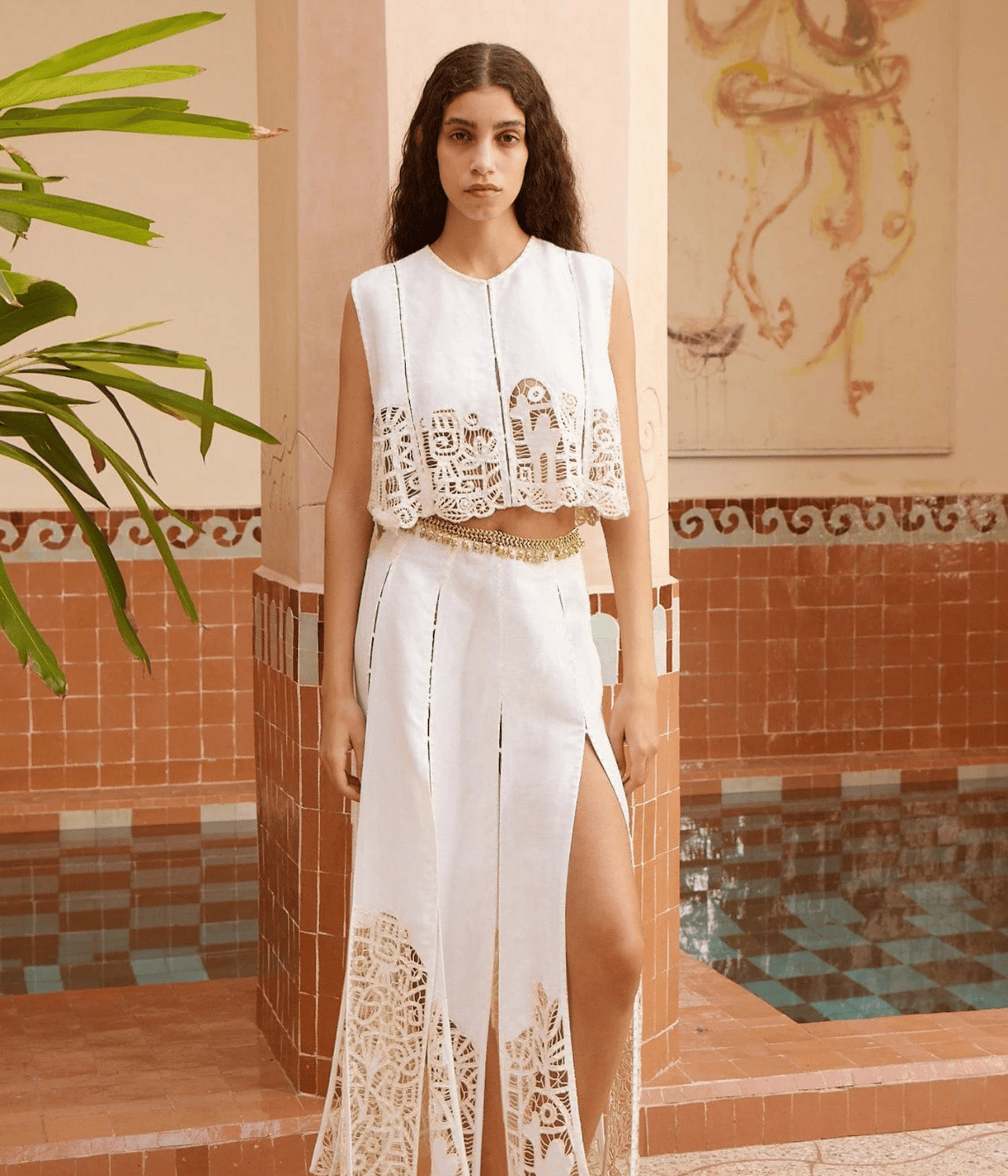 ROSEMARY EMBROIDERED SKIRT | ALEMAIS ALEMAIS ROSEMARY EMBROIDERED SKIRT