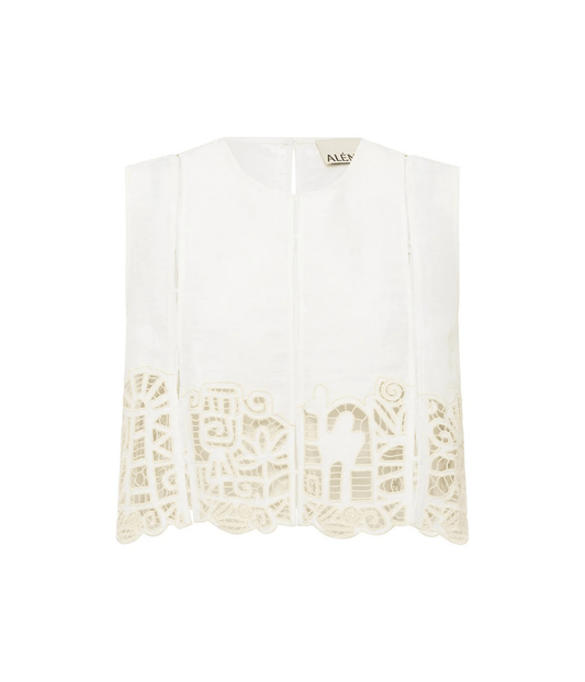 ROSEMARY EMBROIDERED TOP | ALEMAIS ALEMAIS ROSEMARY EMBROIDERED TOP