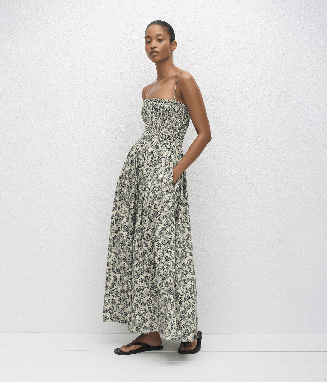 SHIRRED BODICE DRESS  | MATTEAU  MATTEAU SHIRRED BODICE DRESS