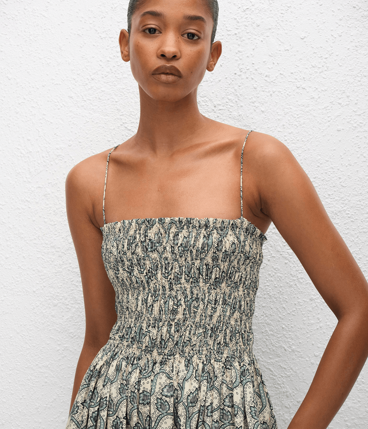 SHIRRED BODICE DRESS  | MATTEAU  MATTEAU SHIRRED BODICE DRESS