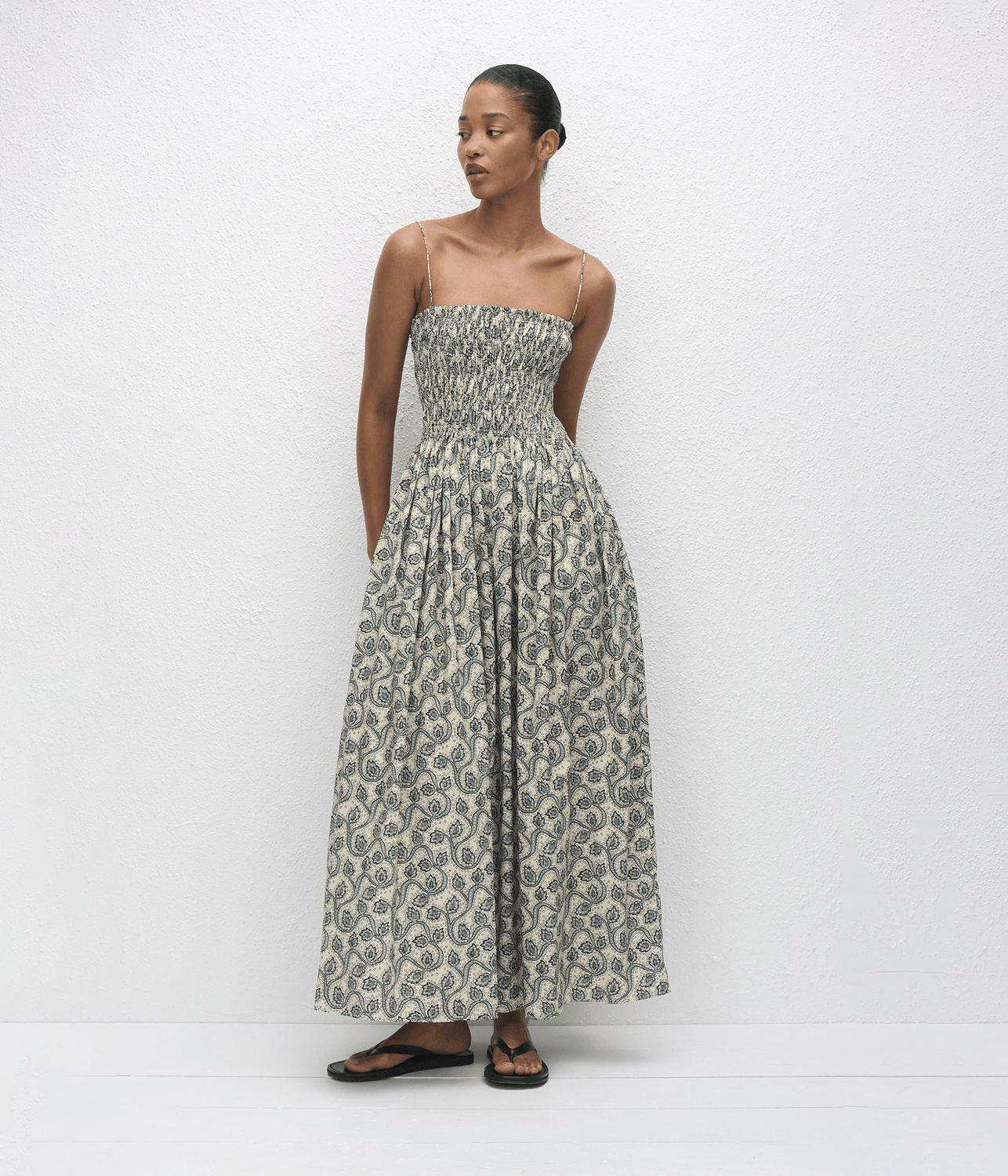 SHIRRED BODICE DRESS  | MATTEAU  MATTEAU SHIRRED BODICE DRESS