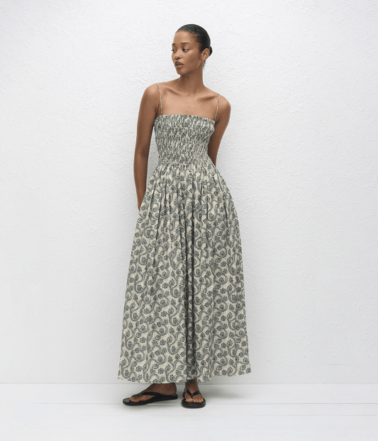 SHIRRED BODICE DRESS  | MATTEAU  MATTEAU SHIRRED BODICE DRESS