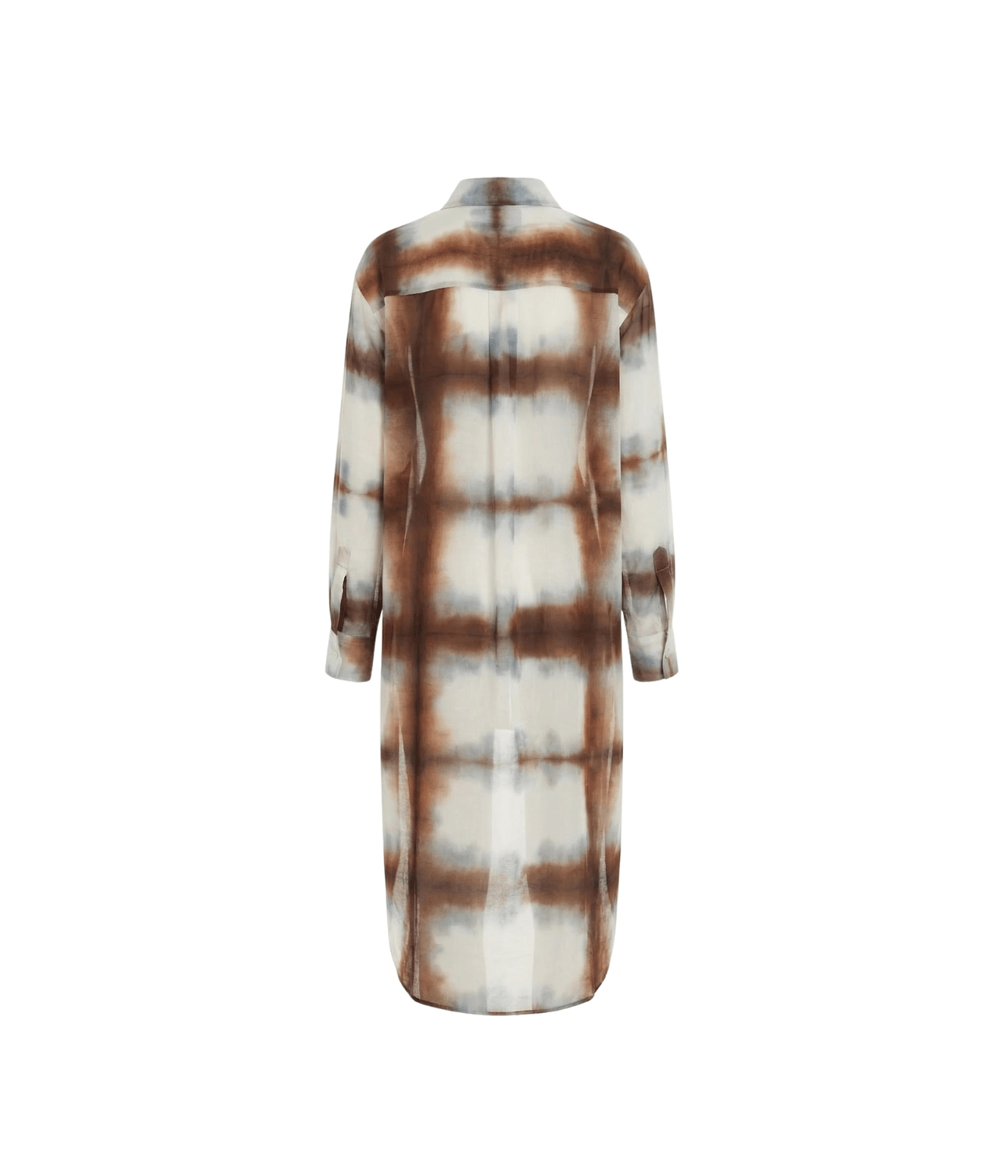 SILK COTTON PLEAT SHIRT DRESS CYPRESS CHECK | LUUDA LUUDA SILK COTTON PLEAT SHIRT DRESS CYPRESS CHECK