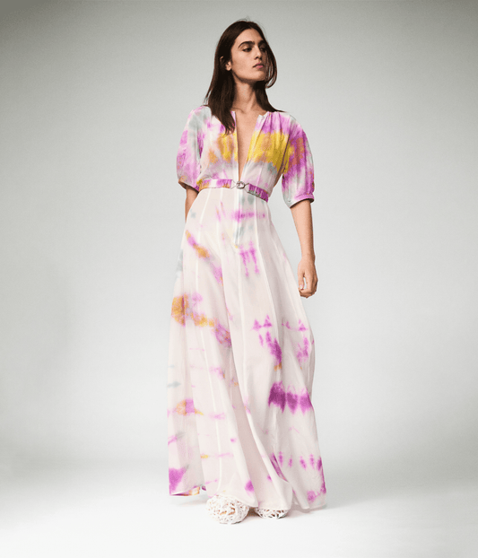 SILK ZIPPER GOWN HYDRANGER | LUUDA LUUDA SILK ZIPPER GOWN HYDRANGER