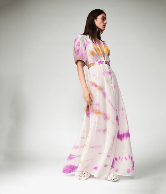 SILK ZIPPER GOWN HYDRANGER | LUUDA LUUDA SILK ZIPPER GOWN HYDRANGER