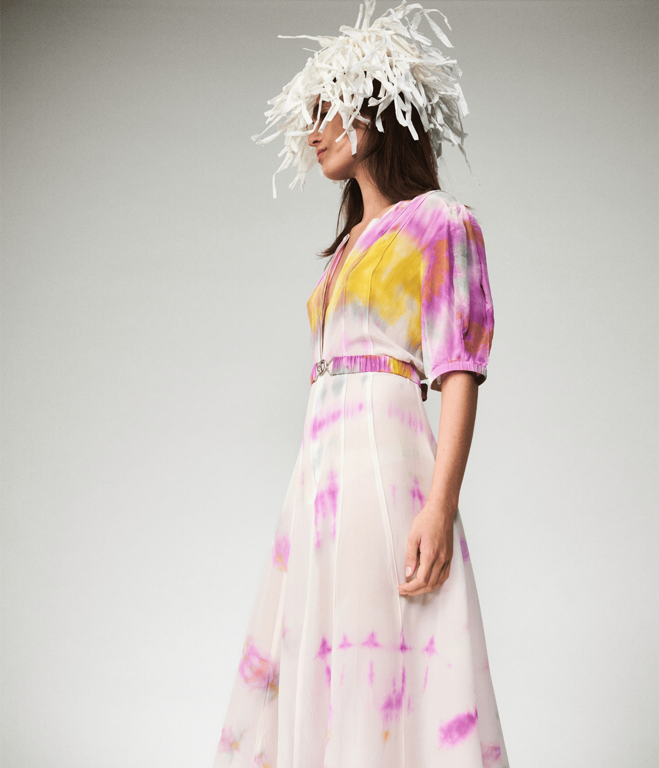 SILK ZIPPER GOWN HYDRANGER | LUUDA LUUDA SILK ZIPPER GOWN HYDRANGER