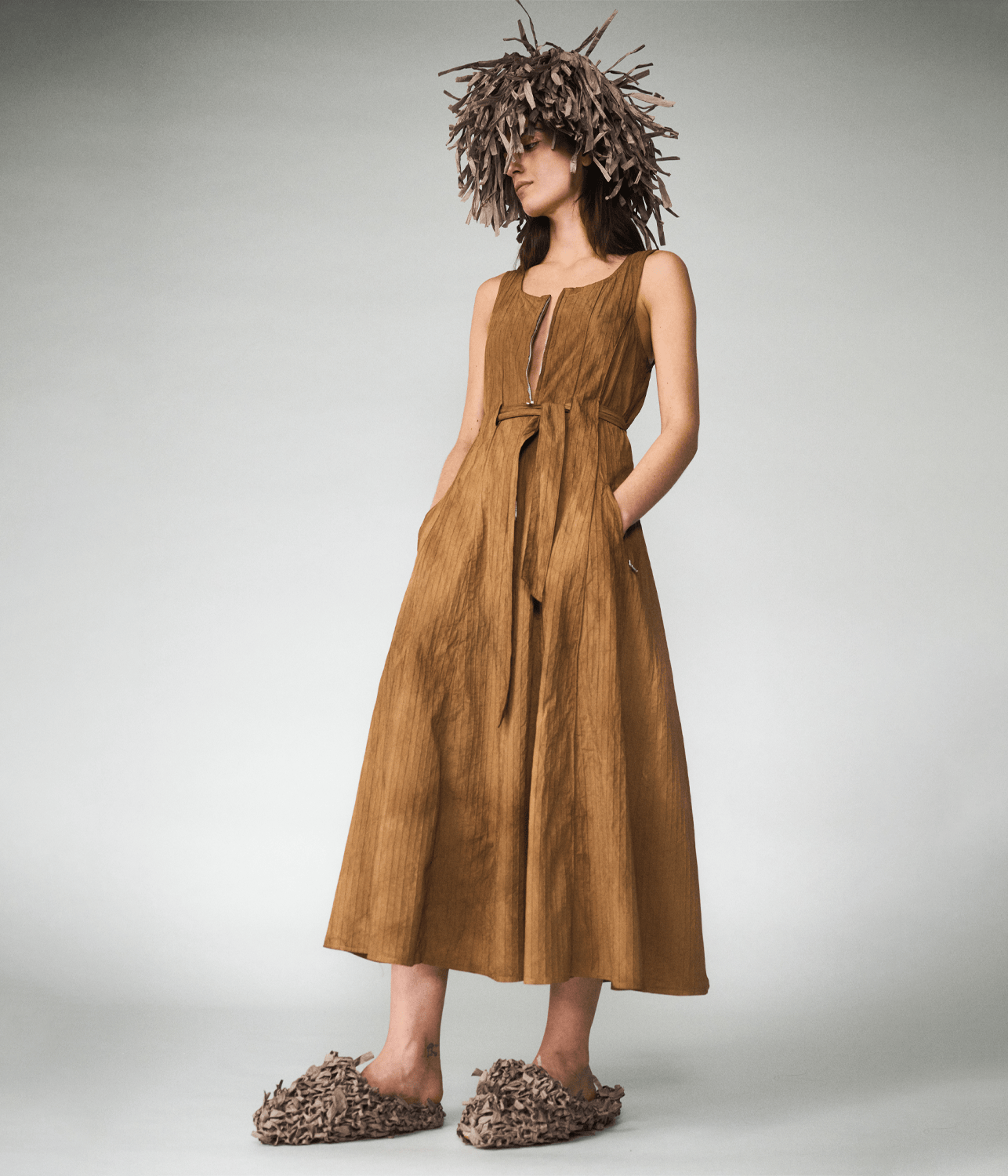 SINGLET ZIPPER DRESS WITH POCKETS | LUUDA LUUDA SINGLET ZIPPER DRESS WITH POCKETS