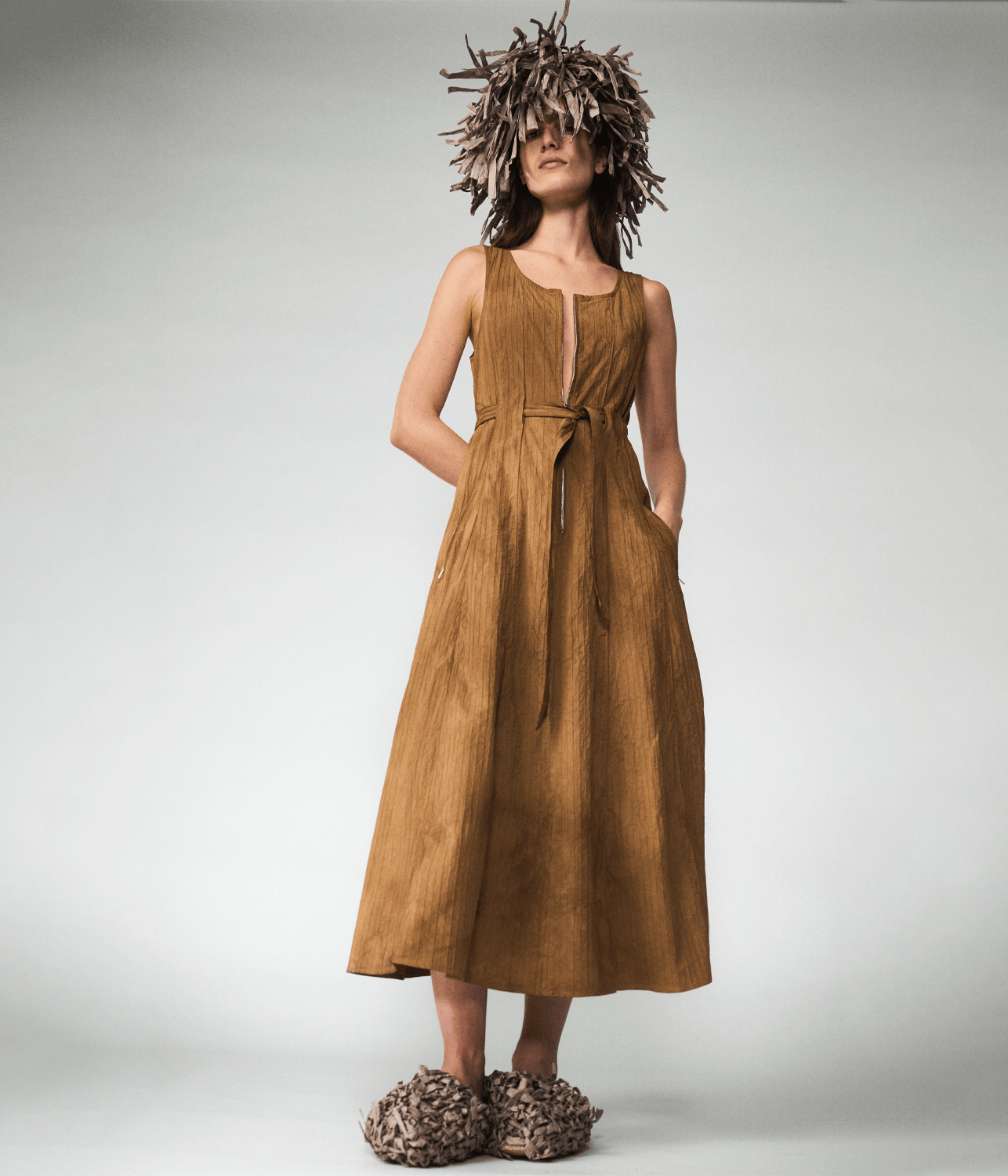 SINGLET ZIPPER DRESS WITH POCKETS | LUUDA LUUDA SINGLET ZIPPER DRESS WITH POCKETS