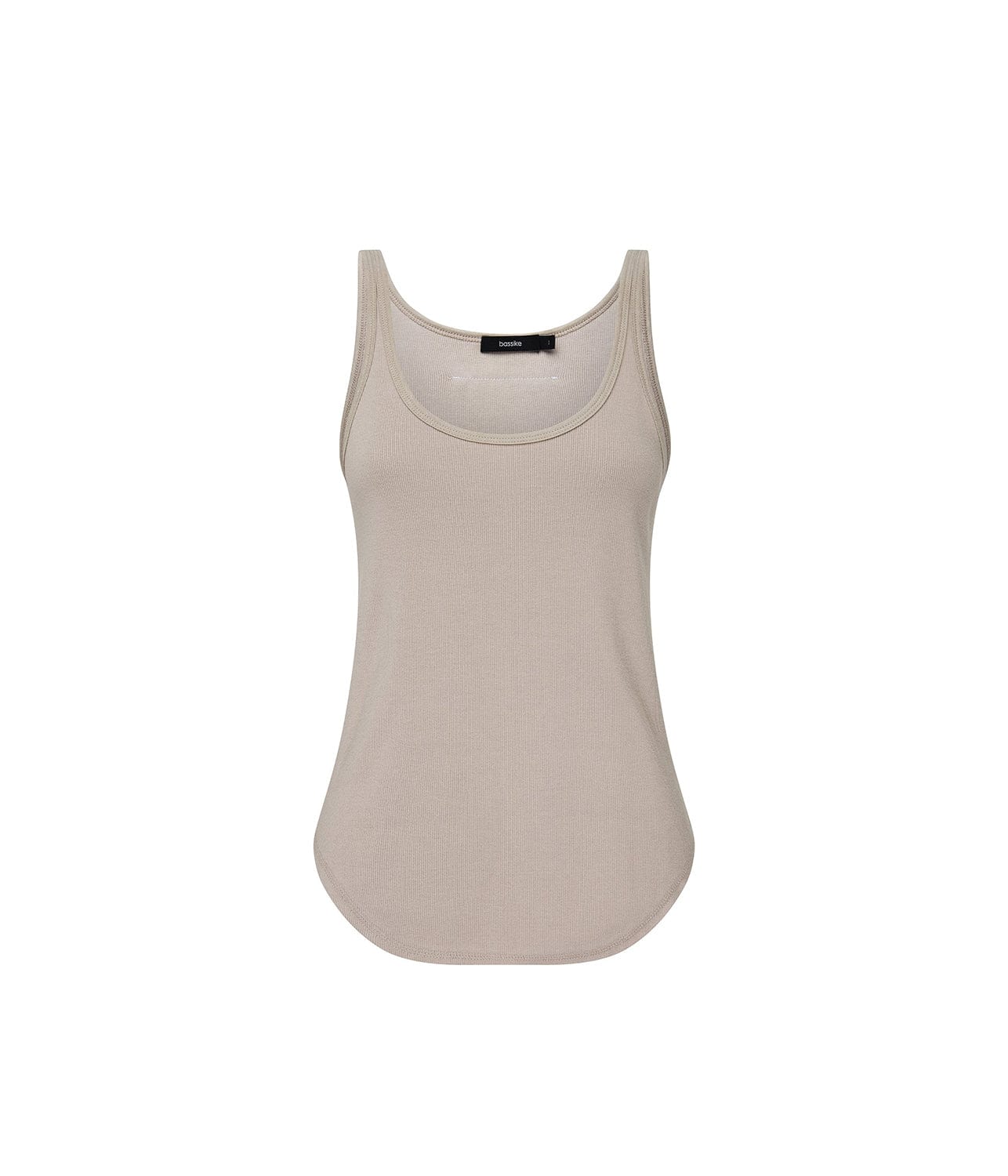 SLIM SCOOP RIB TANK- DUNE |bassike | BASSIKE SLIM SCOOP RIB TANK- DUNE