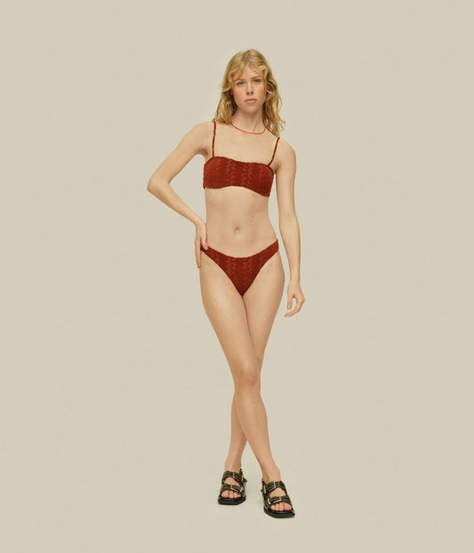 SOLIS BIKINI BOTTOM- TERRATOOA SCRIBBLE | OAS COMPANY |  OAS COMPANY SOLIS BIKINI BOTTOM- TERRACOTTA SCRIBBLE