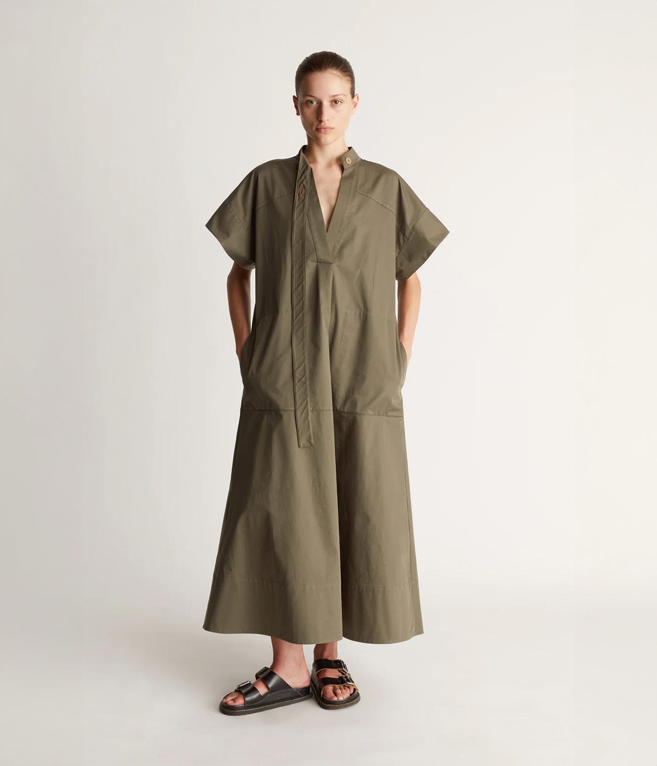 STANLEY MAXI DRESS- KHAKI | LEE MATHEWS |  LEE MATHEWS STANLEY MAXI DRESS- KHAKI