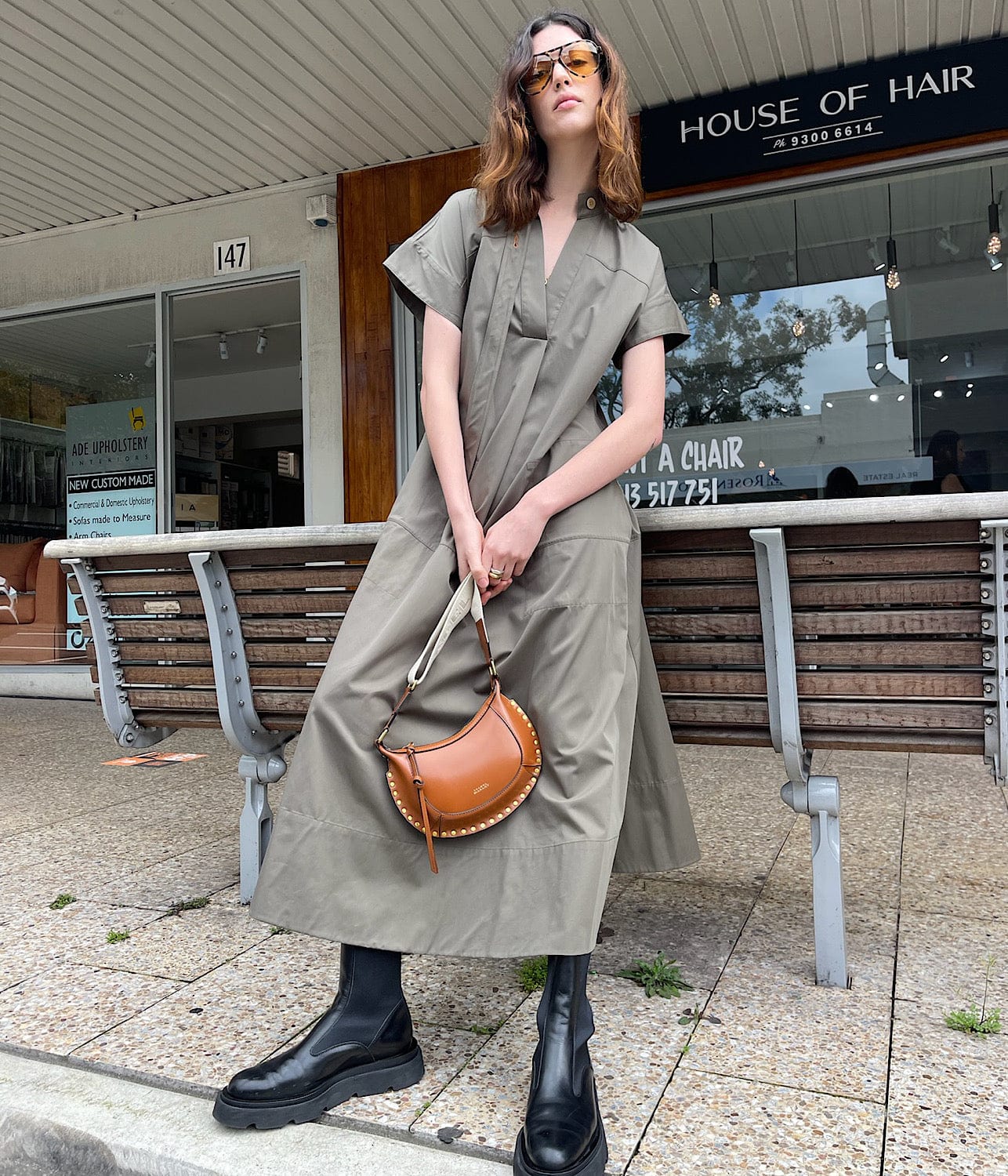 STANLEY MAXI DRESS- KHAKI | LEE MATHEWS |  LEE MATHEWS STANLEY MAXI DRESS- KHAKI