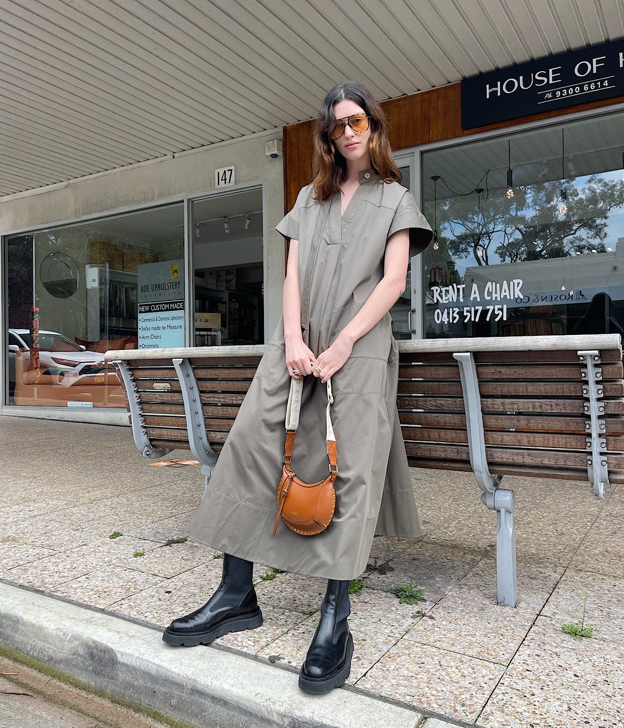 STANLEY MAXI DRESS- KHAKI | LEE MATHEWS |  LEE MATHEWS STANLEY MAXI DRESS- KHAKI