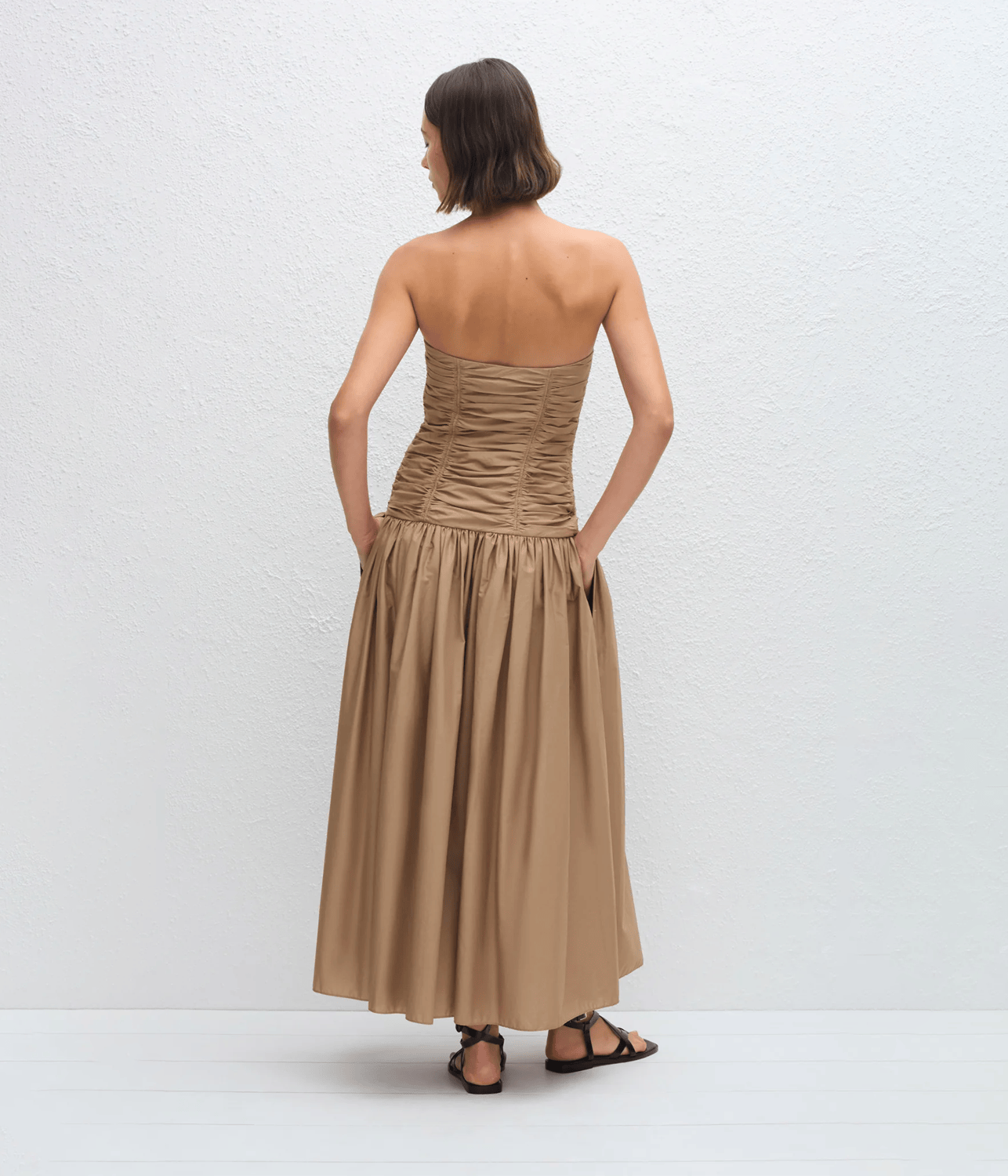 STRAPLESS DROP WAIST DRESS | MATTEUA MATTEAU STRAPLESS DROP WAIST DRESS