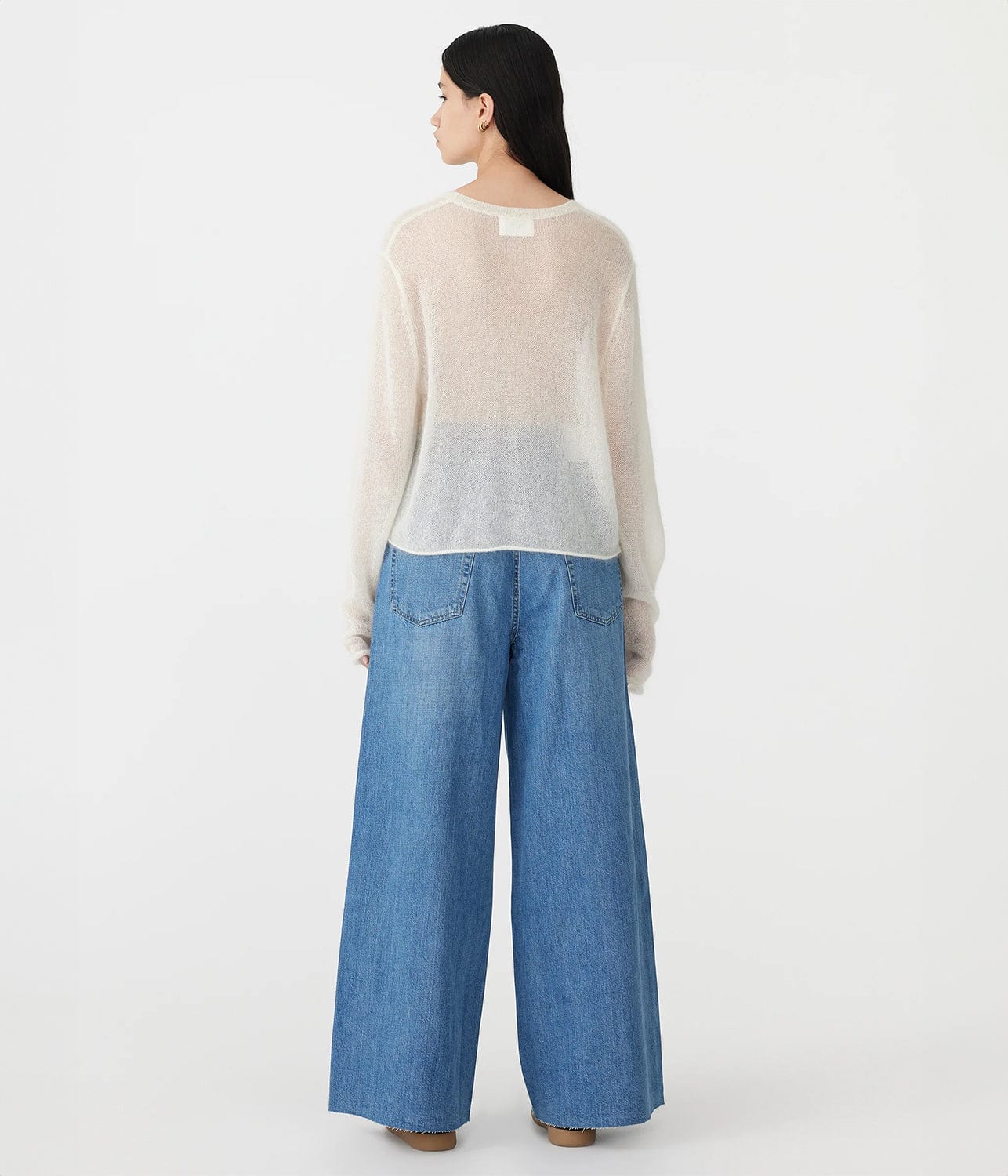 SUPERFINE MOHAIR CROPPED KNIT- NATURAL | BASSIKE |  BASSIKE SUPERFINE MOHAIR CROPPED KNIT- NATURAL