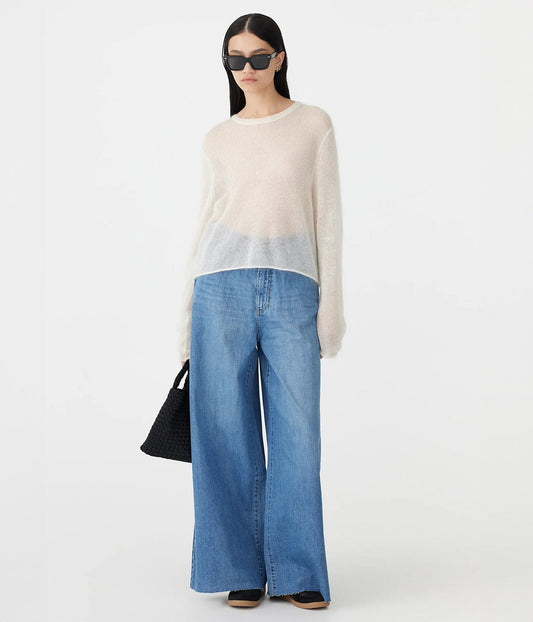 SUPERFINE MOHAIR CROPPED KNIT- NATURAL | BASSIKE |  BASSIKE SUPERFINE MOHAIR CROPPED KNIT- NATURAL