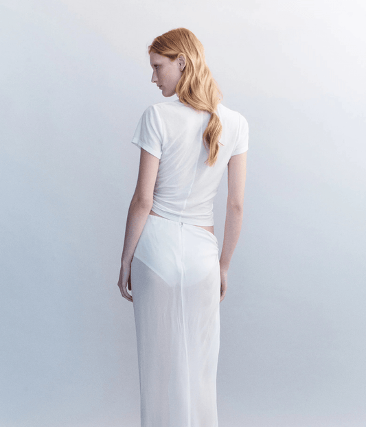 SUPIMA COTTON TUCK TEE | COURTNEY ZHENG COURTNEY ZHENG SUPIMA COTTON TUCK TEE