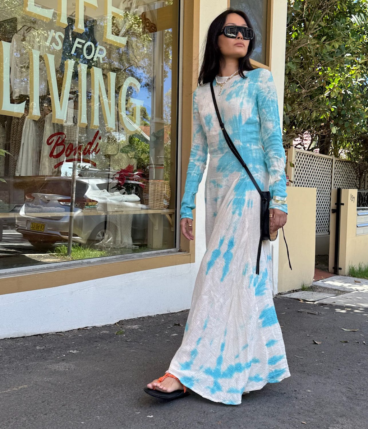 SWING LINEN GOWN- ICE BLUE | LUUDA |  LUUDA SWING LINEN GOWN- ICE BLUE