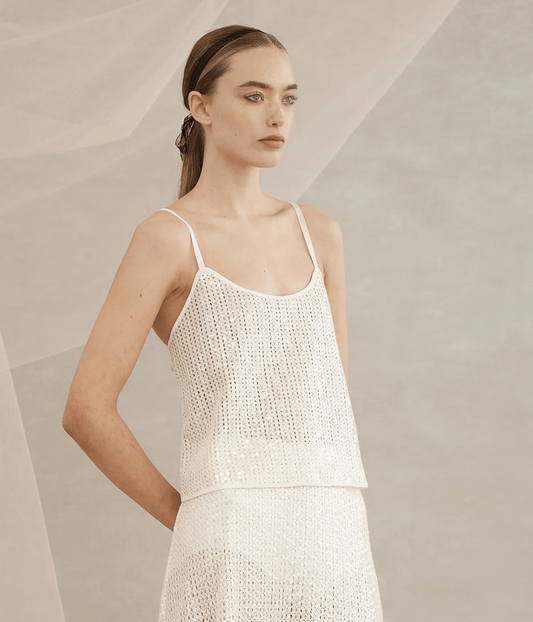 SWING SEQUIN CAMI | IVORY LUXE DE VALENTINA SWING SEQUIN CAMI | IVORY