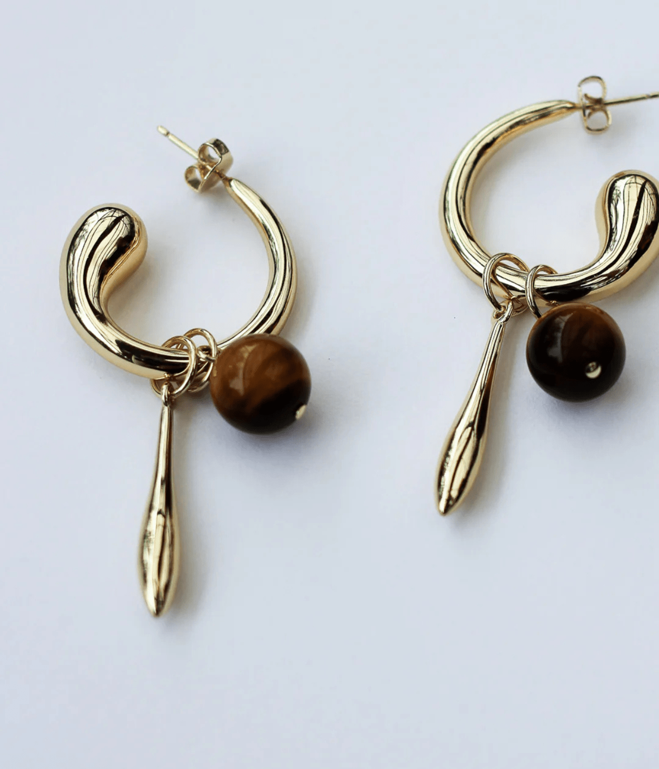 SWIRL STATEMENT CHARM EARRINGS | F + H STUDIOS F+H SWIRL STATEMENT CHARM EARRINGS