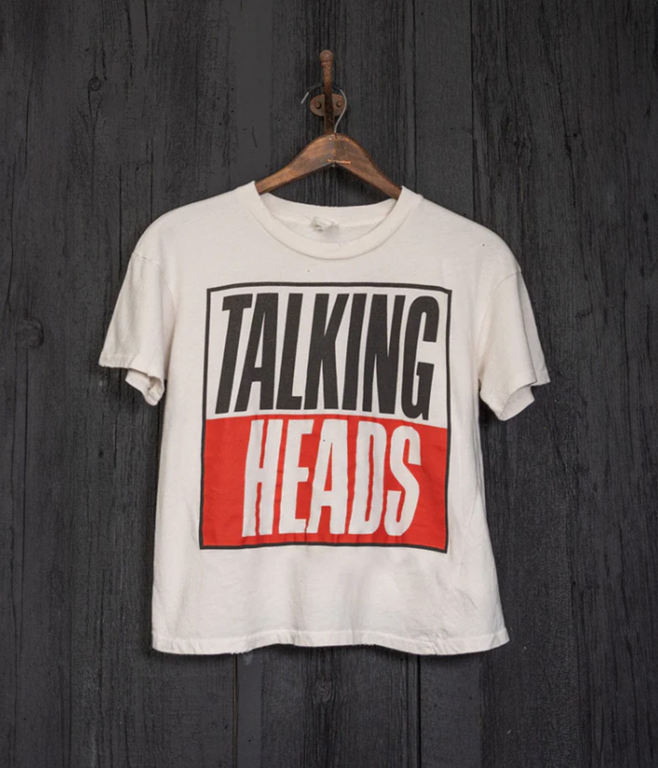 TALKING HEADS CROP TEE- WHITE | MADE WORN |  MADE WORN TALKING HEADS CROP TEE- WHITE