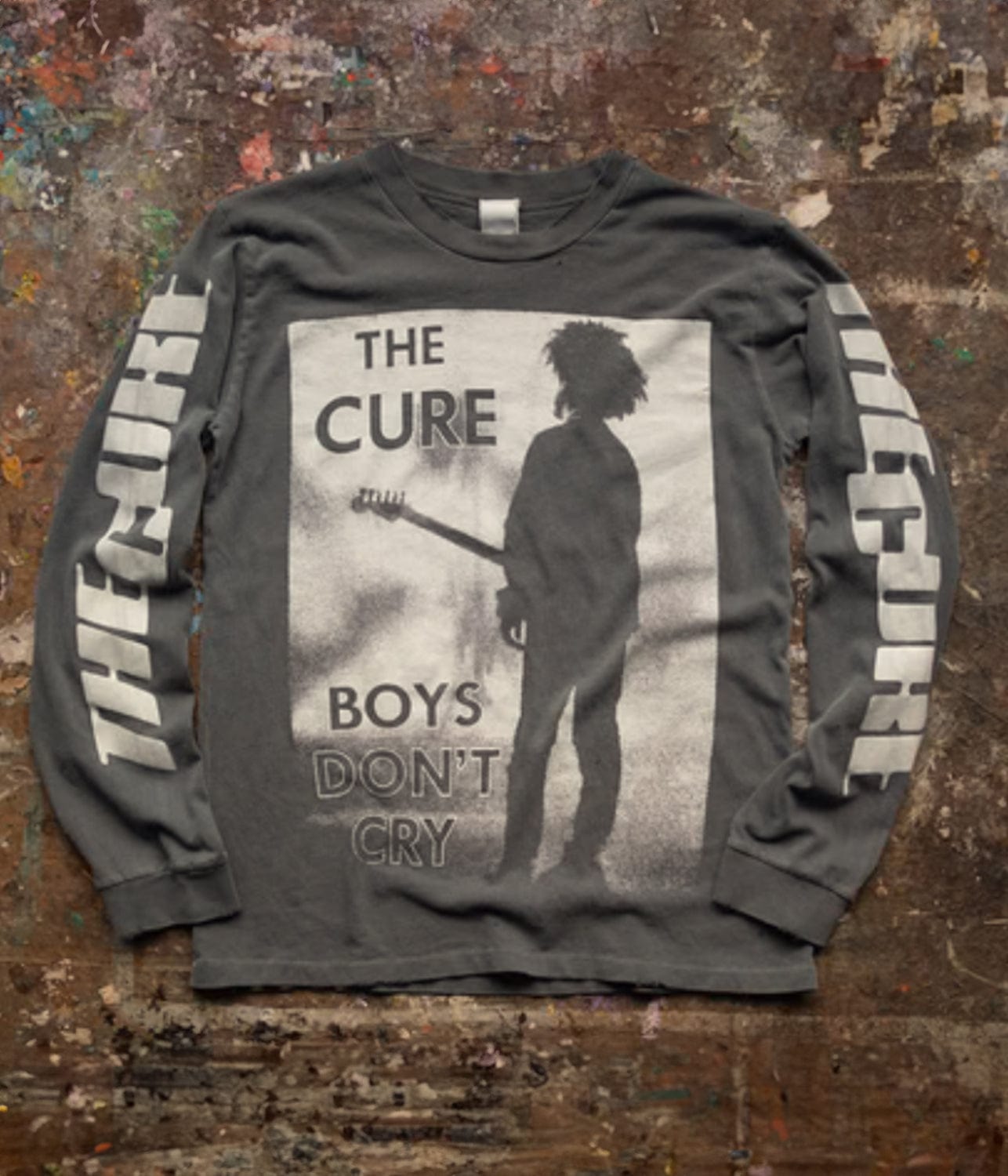 THE CURE BOYS DON'T CRY LONG SLEEVE TEE- COAL | MADE WORN |  MADE WORN THE CURE BOYS DON'T CRY LONG SLEEVE TEE- DUSK