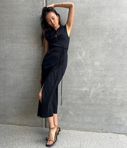 THE LEIGH JERSEY DRESS-  BLACK | A.EMERY |  A.EMERY THE LEIGH JERSEY DRESS-  BLACK