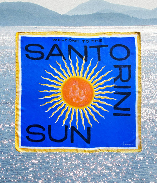 THE SANTORINI SUN SILK TRAVEL SCARF | ATLAS |  ATLAS THE SANTORINI SUN SILK TRAVEL SCARF