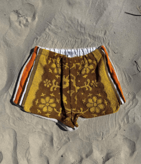VINTAGE STRIPE SHORT MUSTARD | ORANA O.R.A.N.A VINTAGE STRIPE SHORT MUSTARD