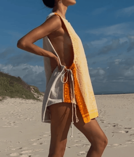 VINTAGE TIE DRESS GOLD | ORANA O.R.A.N.A VINTAGE TIE DRESS GOLD