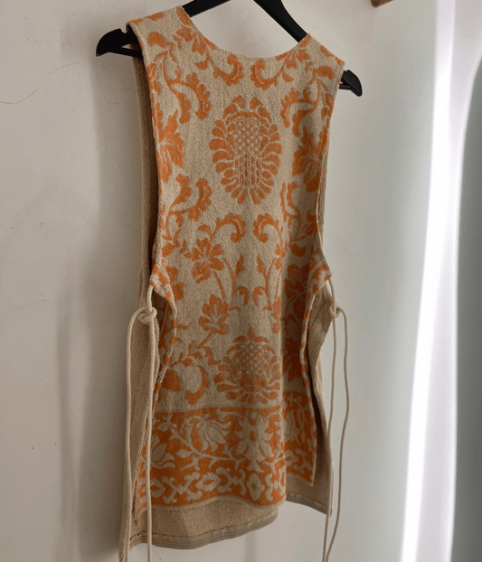 VINTAGE TIE DRESS ORANGE | ORANA O.R.A.N.A VINTAGE TIE DRESS ORANGE