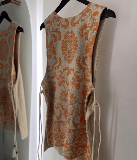VINTAGE TIE DRESS ORANGE | ORANA O.R.A.N.A VINTAGE TIE DRESS ORANGE