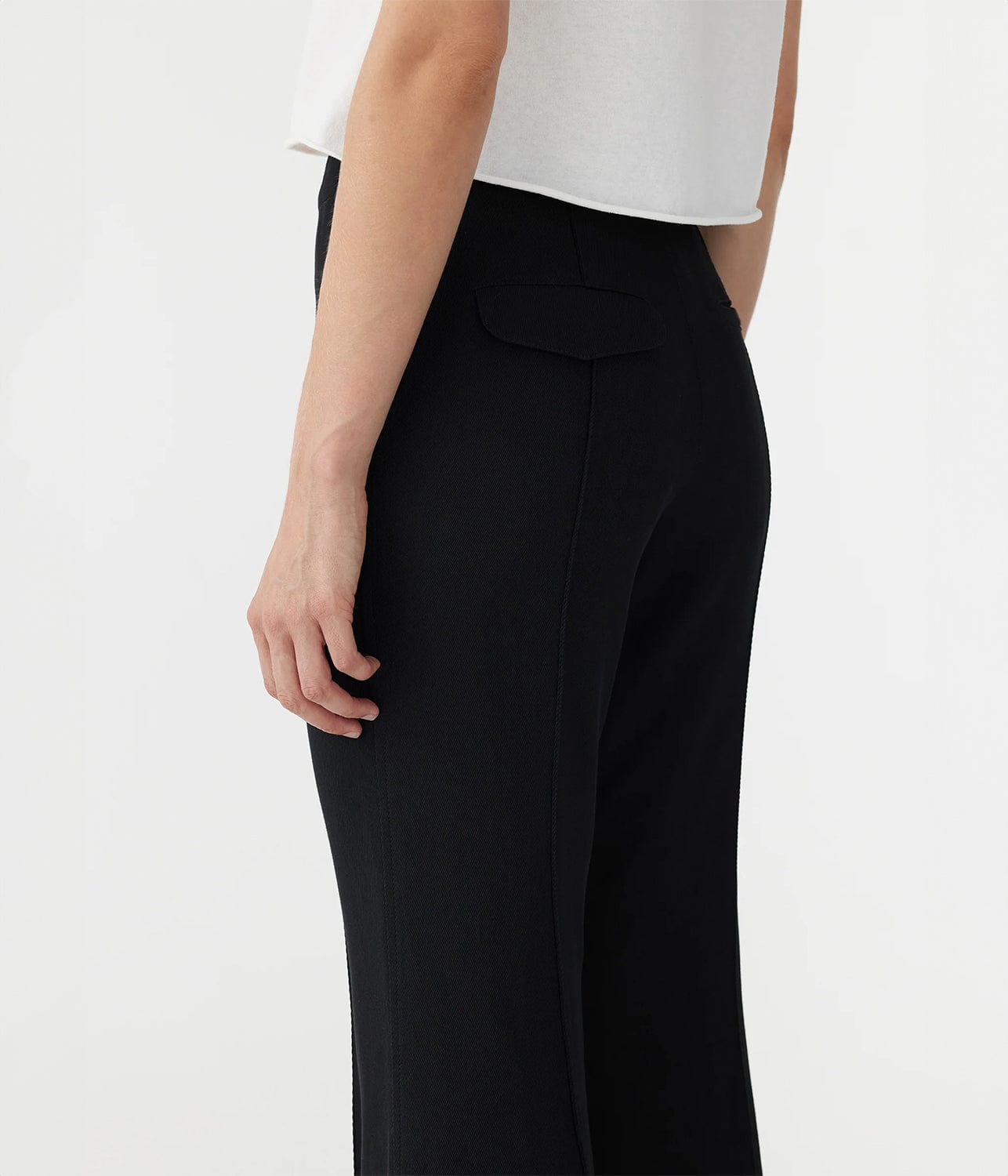 VISCOSE TWILL FLARED PANT BLACK