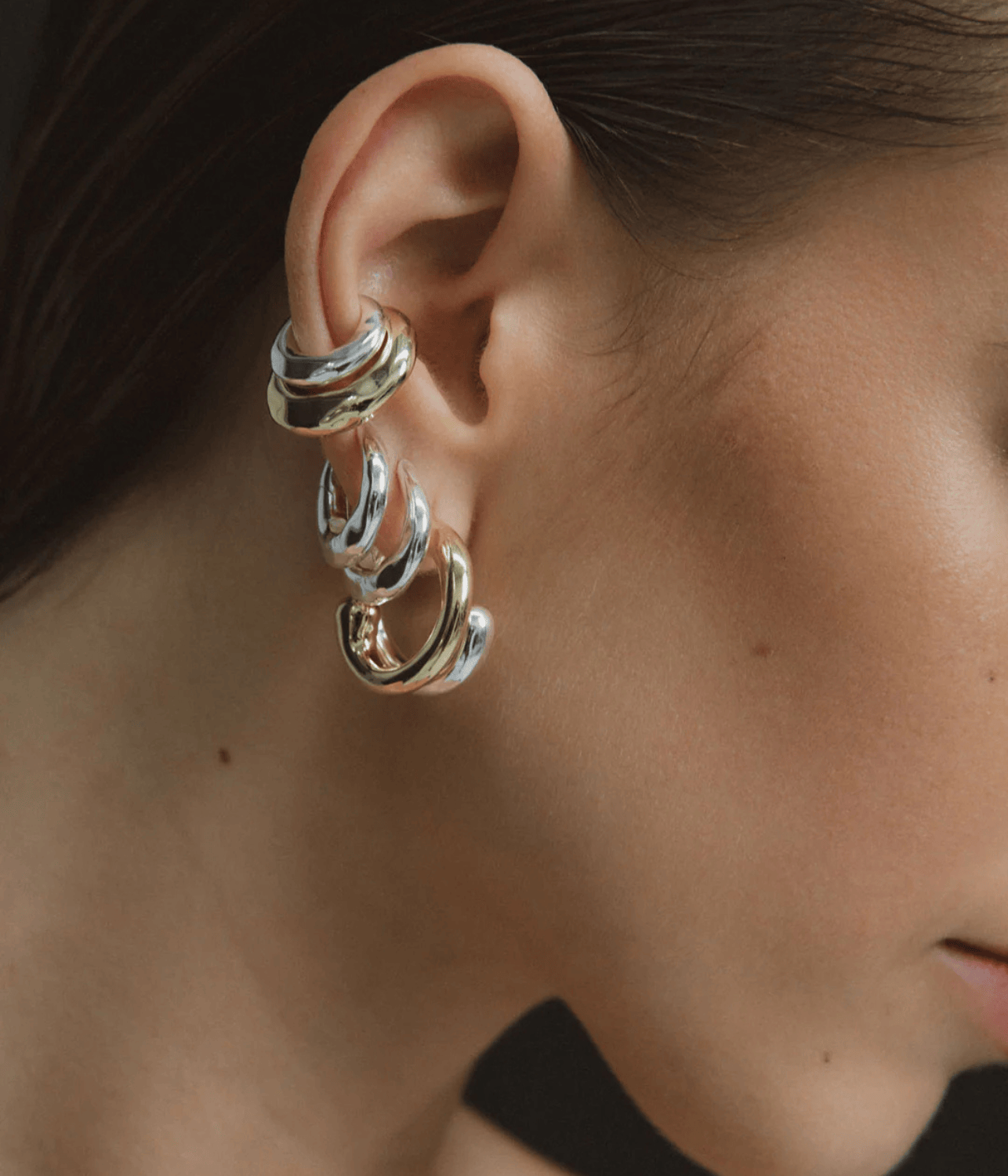 WONKY HOOP EARRINGS | F AND H STUDIOS | SILVER F+H WONKY HOOP EARRINGS