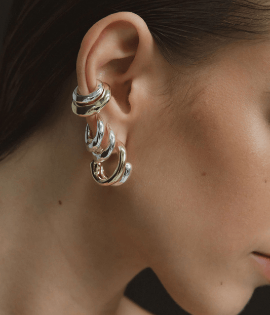 WONKY HOOP EARRINGS | F AND H STUDIOS | SILVER F+H WONKY HOOP EARRINGS