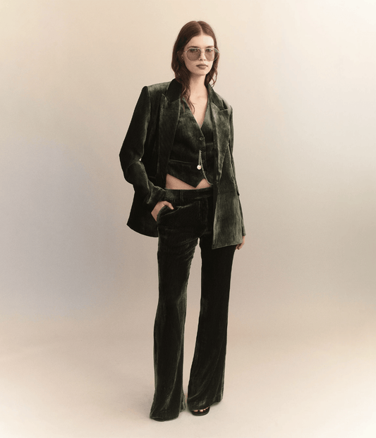 XANDER SILK VELVET CORDUROY BLAZER | COURTNEY ZHENG COURTNEY ZHENG XANDER SILK VELVET CORDUROY BLAZER