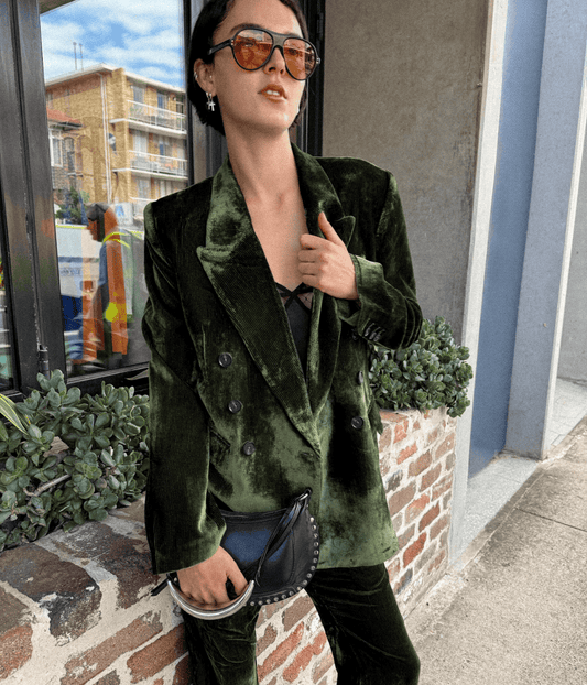 XANDER SILK VELVET CORDUROY BLAZER | COURTNEY ZHENG COURTNEY ZHENG XANDER SILK VELVET CORDUROY BLAZER