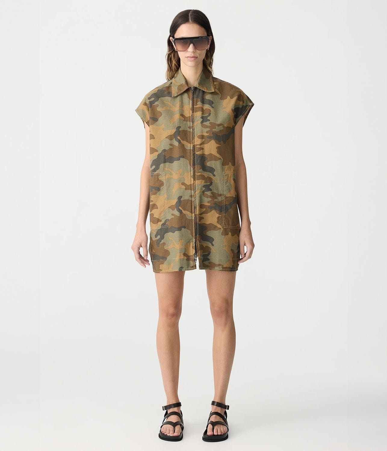 ZIP FRONT DRESS- CAMO | BASSIKE |  BASSIKE ZIP FRONT DRESS- CAMO